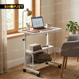 Double layer adjustable table - White Colour