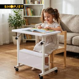 Double layer adjustable table - White Colour